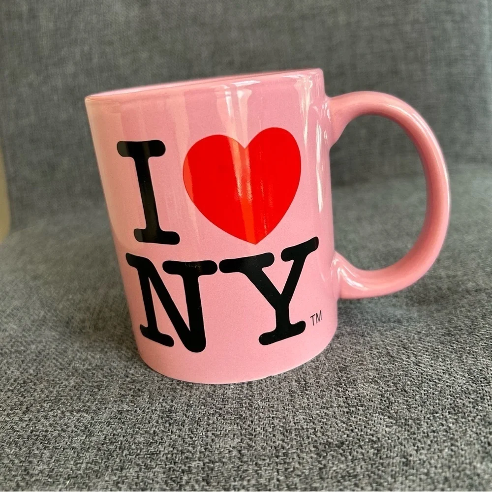 I ♥️ NY Coffee Mug, Pink, Black, Red, 12 oz